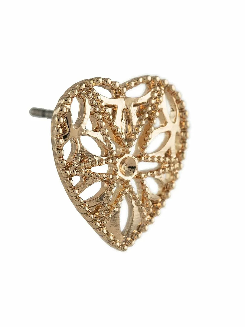 Jewelry Marchesa Notte Filigree Heart Button Earrings