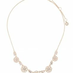 Jewelry Filigree Floral Charm Link Necklace