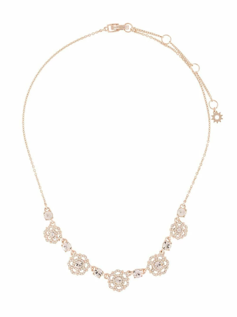 Jewelry Filigree Floral Charm Link Necklace