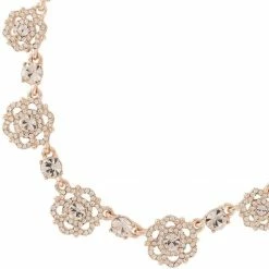 Jewelry Filigree Floral Charm Link Necklace