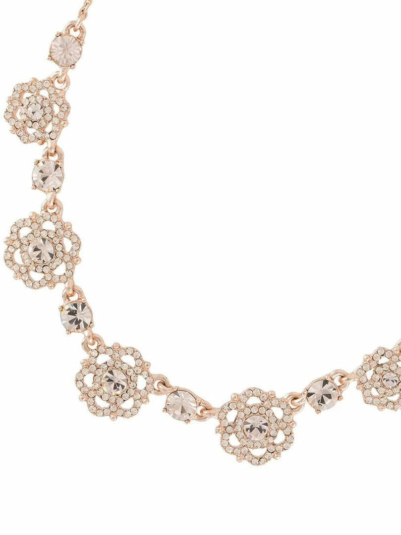 Jewelry Filigree Floral Charm Link Necklace