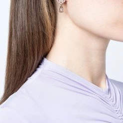 Jewelry Floral Crystal Drop Pendant Earrings