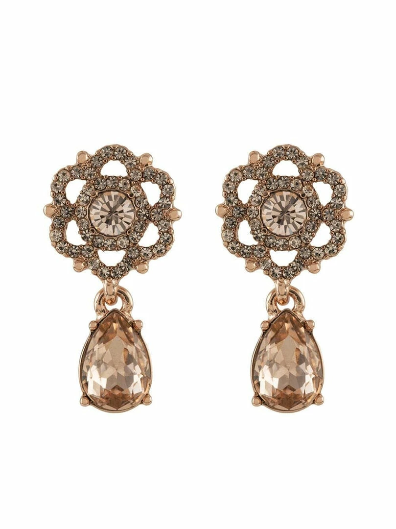 Jewelry Floral Crystal Drop Pendant Earrings