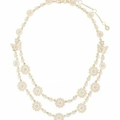 Jewelry Floral Chain Layered Necklace