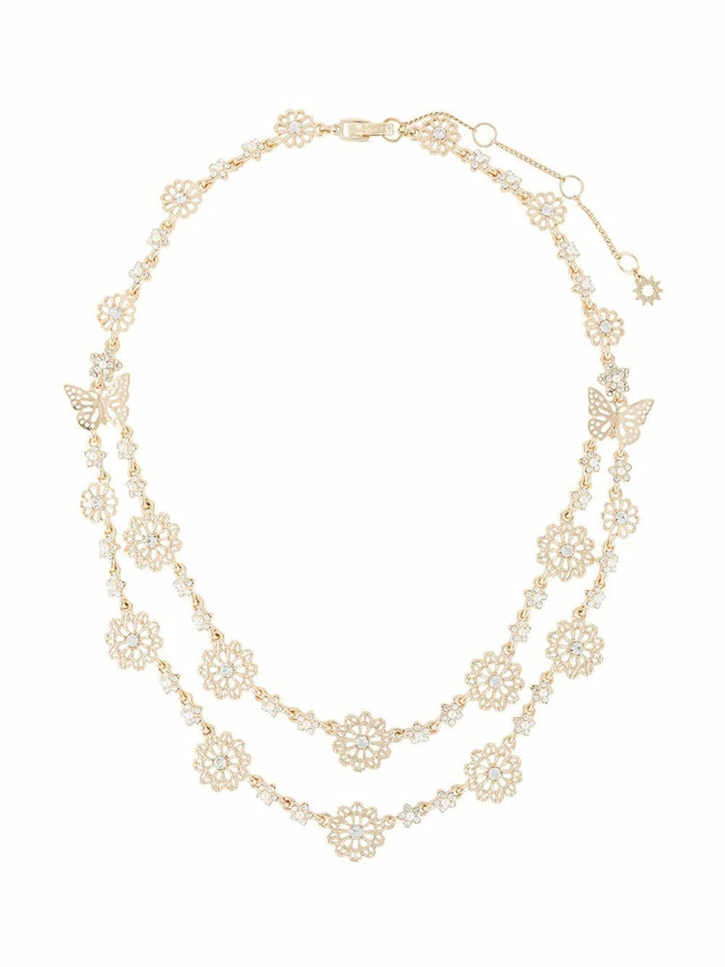 Jewelry Floral Chain Layered Necklace