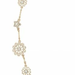 Jewelry Crystal Embellished Floral Star Detail Necklace