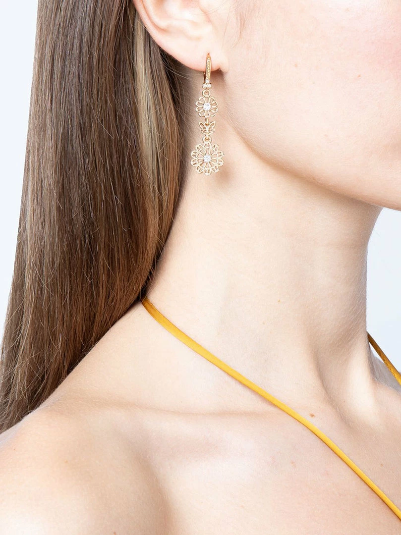 Jewelry Drop Floral Detail Earrings