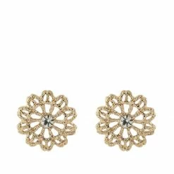 Jewelry Embellished Filigree Flower Studs