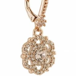 Jewelry Crystal Embellished Flower Earrings