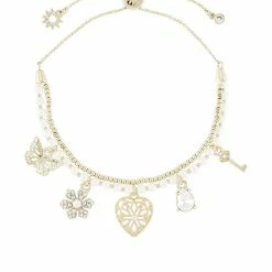 Jewelry Heart Charm Layered Pearl Slider Bracelet