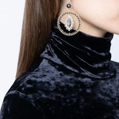 Jewelry Navette Orbital Drop Earrings