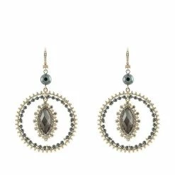 Jewelry Navette Orbital Drop Earrings