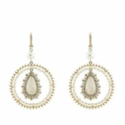 Jewelry Pear Crystal Orbital Drop Earrings