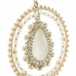 Jewelry Pear Crystal Orbital Drop Earrings