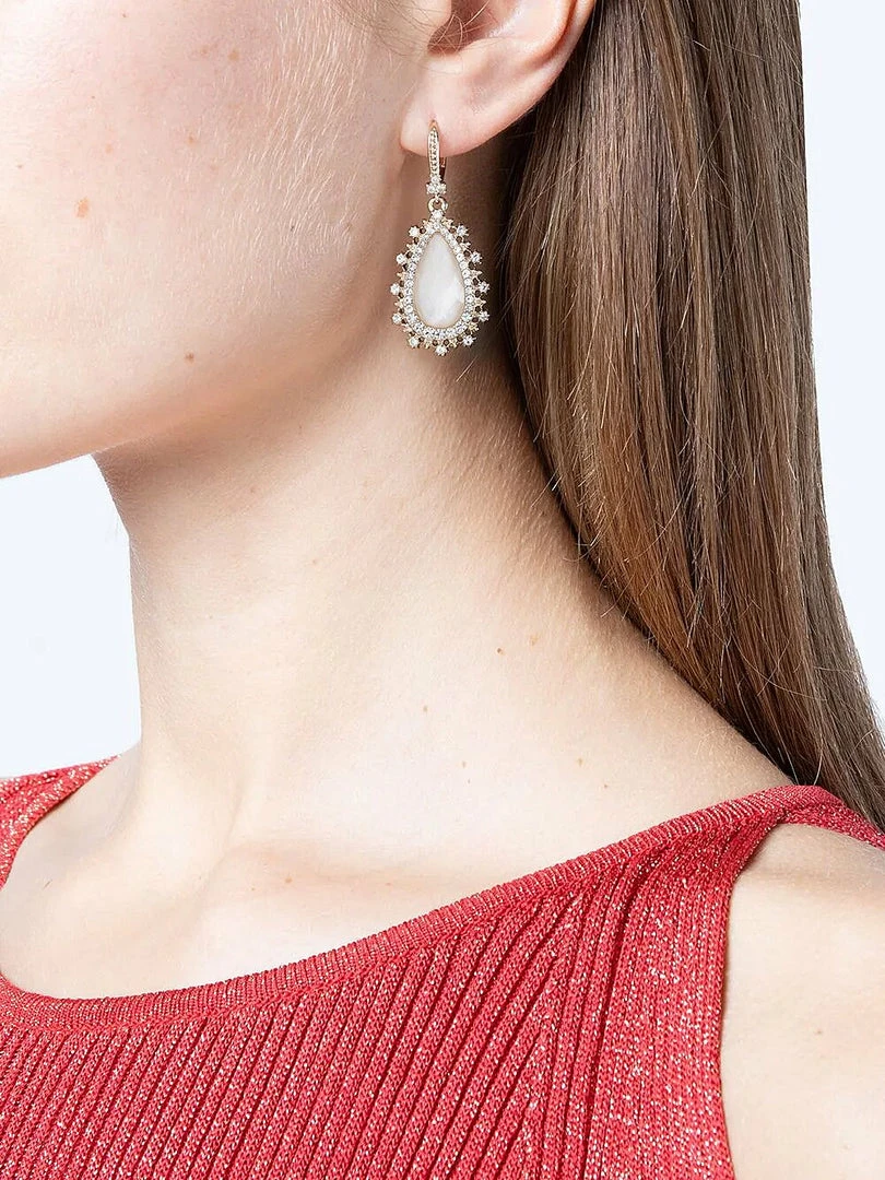 Jewelry Marchesa Notte Pear Crystal Drop Earrings