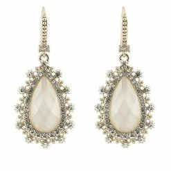 Jewelry Marchesa Notte Pear Crystal Drop Earrings