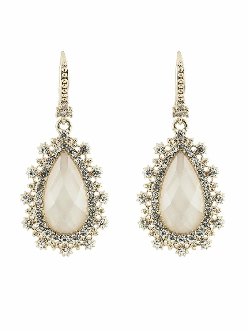 Jewelry Marchesa Notte Pear Crystal Drop Earrings