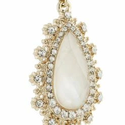 Jewelry Marchesa Notte Pear Crystal Drop Earrings