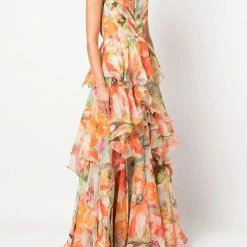 Marchesa Notte The Best Dressed Guest Abstract-printed Tiered Tulle Gown