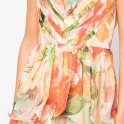 Marchesa Notte The Best Dressed Guest Abstract-printed Tiered Tulle Gown