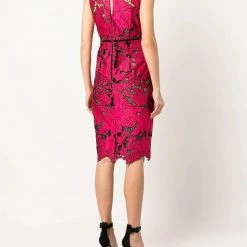Marchesa Notte Satin Cutwork Cocktail