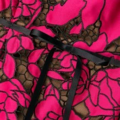 Marchesa Notte Satin Cutwork Cocktail