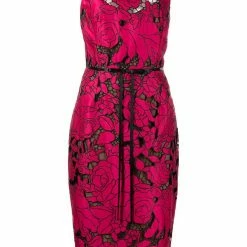Marchesa Notte Satin Cutwork Cocktail