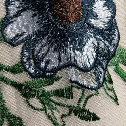 Marchesa Notte Embroidered Tulle V-neck Gown