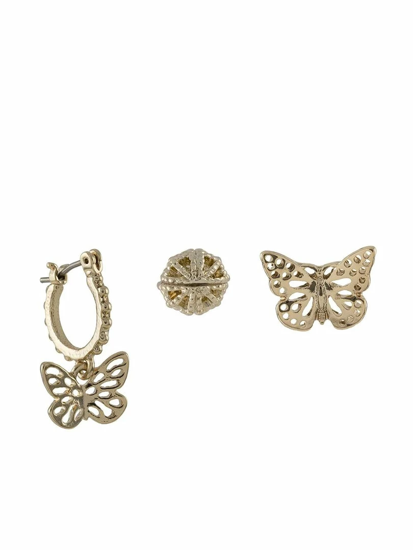 Jewelry Marchesa Notte Butterfly Trio Filigree Stud Earring Set