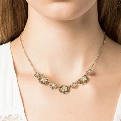 Jewelry Flower Filigree Charm Necklace