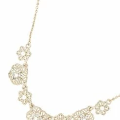 Jewelry Flower Filigree Charm Necklace