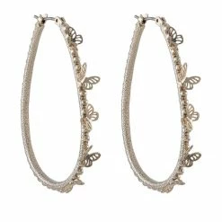 Jewelry Oval Butterfly Hoop Earrings Marchesa Notte