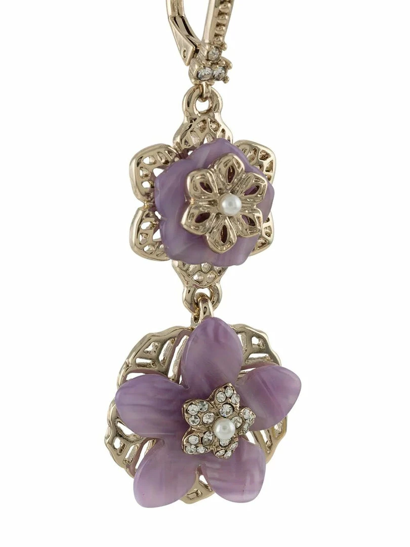 Jewelry Double Flower Drop Earrings Marchesa Notte