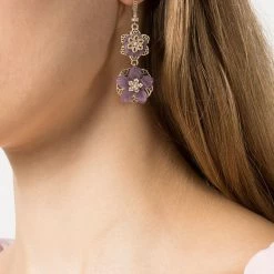 Jewelry Double Flower Drop Earrings Marchesa Notte