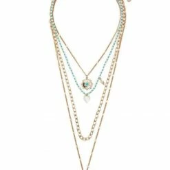 Jewelry Multi Chain Charm Necklace