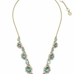 Jewelry Pear Stone Embellished Charm Necklace