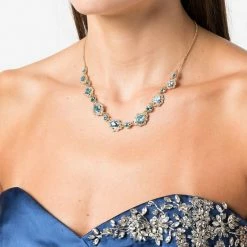 Jewelry Pear Stone Embellished Charm Necklace