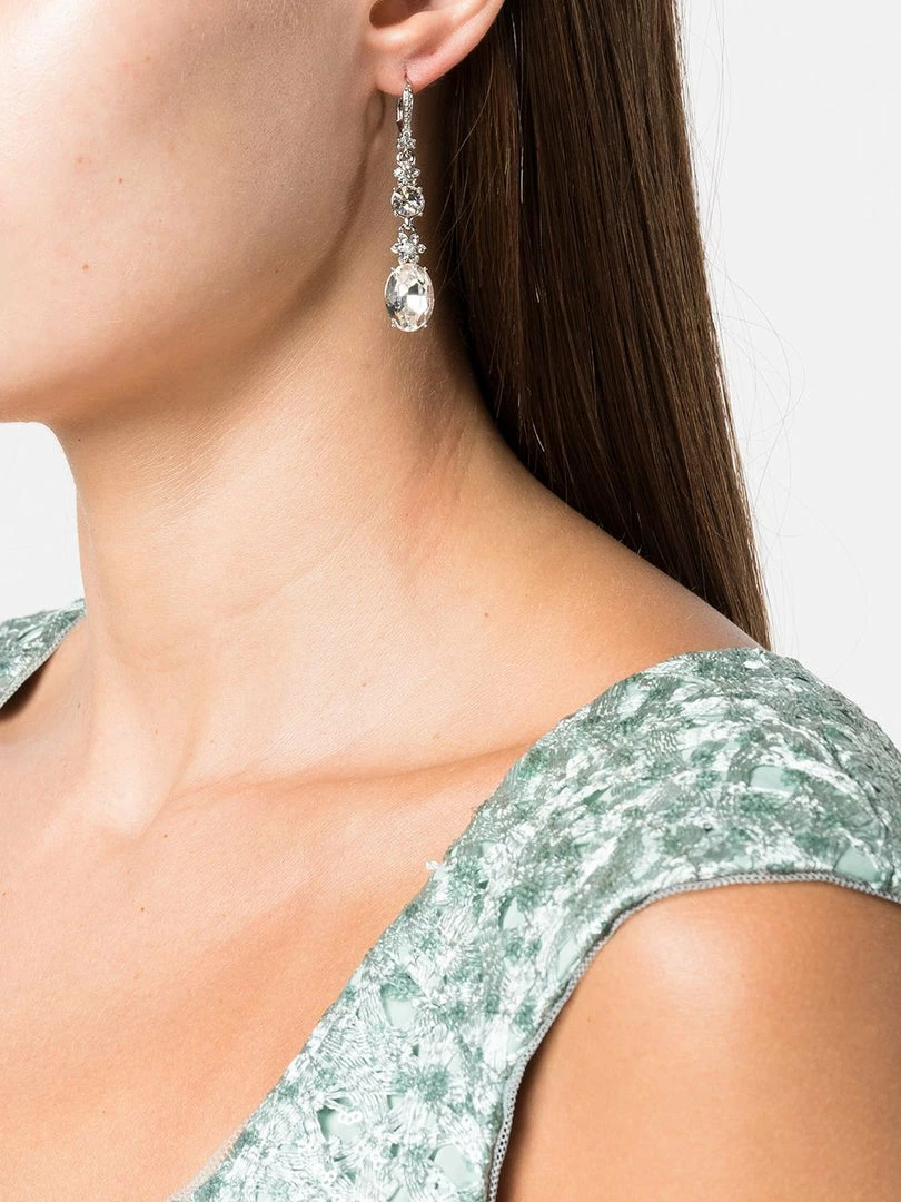 Jewelry Oval Double Drop Earrings