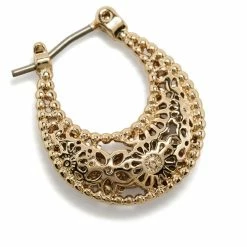 Jewelry Domed Filigree Hoop
