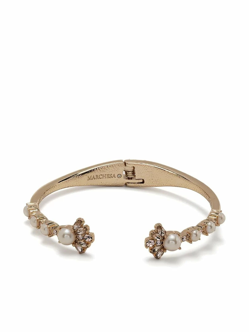 Jewelry Pearl Open Hinge Cuff