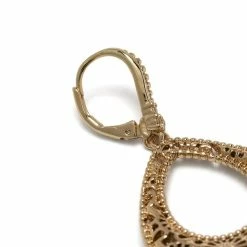 Jewelry Domed Open Filigree Drop Earrings