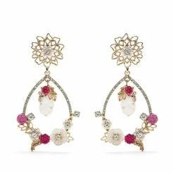 Jewelry Orbital Flower Pearl Drop