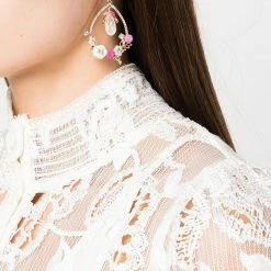 Jewelry Orbital Flower Pearl Drop