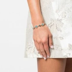 Jewelry Drop Charm Crystal Embellished Bracelet