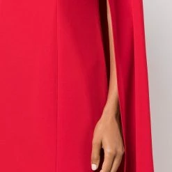 Marchesa Notte Embroidered Cape Effect Crepe Column Gown New Arrivals