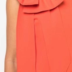 Marchesa Notte One Arm Draped Crepe Kaftan With Bow