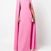 Marchesa Notte Sleeveless Cape Effect Crepe Column Gown New Arrivals