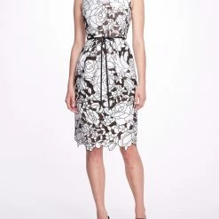 Marchesa Notte Satin Cutwork Cocktail