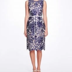 Marchesa Notte Satin Cutwork Cocktail