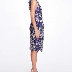 Marchesa Notte Satin Cutwork Cocktail